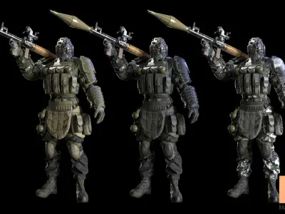 Soldier Future 03 Low-poly 3D model