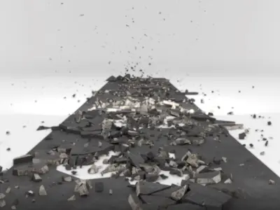 Bomb Crack Ground SPoint 01 Low-poly 3D model