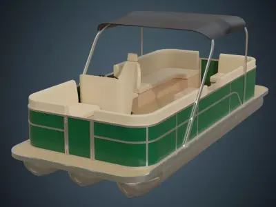 Pontoon Boat 1 Basic 3D model