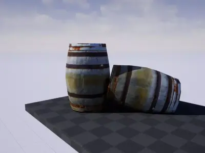 Low Poly Wooden Barrel Free low-poly 3D model purchase