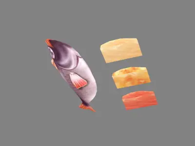 Cartoon fish Low-poly 3D model 3