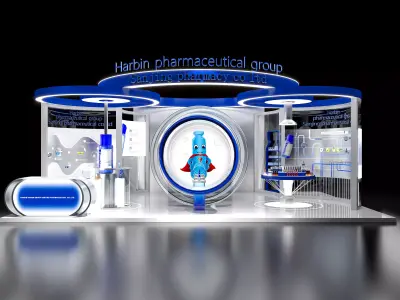 3D model of open exhibition booth 3D model purchase