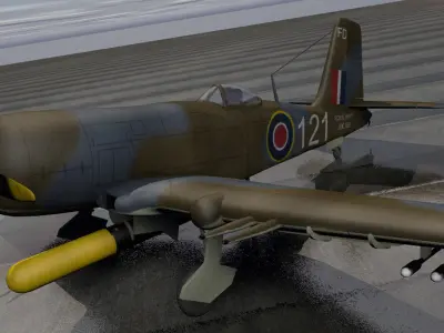 Blackburn B-37 Firebrand TF-5 3D model