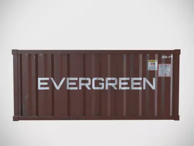 ISO Metal Shipping Container Low-poly 3D model