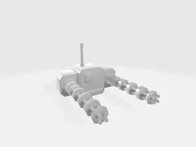 Ai with Minigun Low-poly 3D model