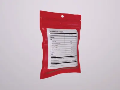 3D model of packaging - Dried meats Dried Beef Jerky  Low-poly 3D model