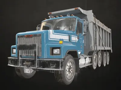 Classic Dump Truck Low-poly 3D model