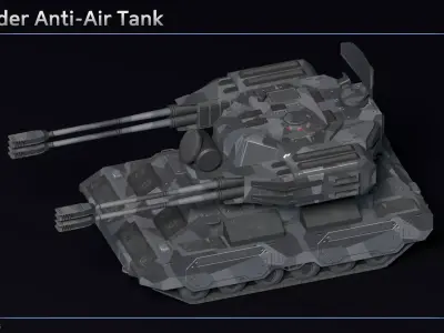 Scifi Shredder Anti Air Tank Low-poly 3D model