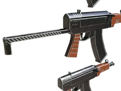 gun vintage uzi 3D model