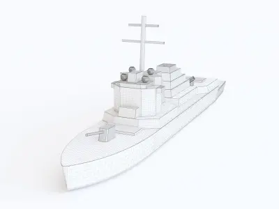 Wooden toy ship 01 3D model