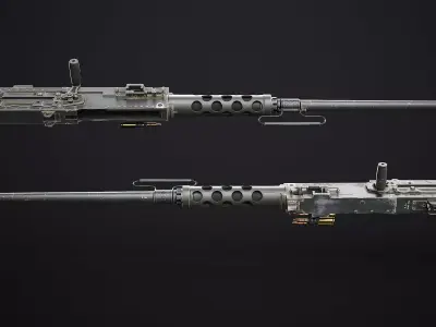 M2HB Browning Machine Gun Low-poly 3D model