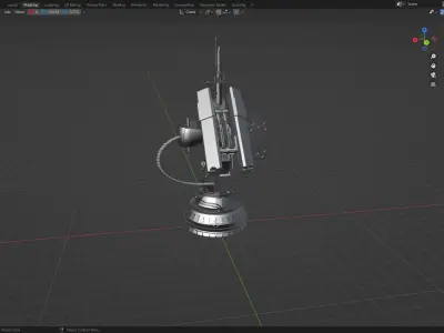 Defender Turret Low-poly 3D model