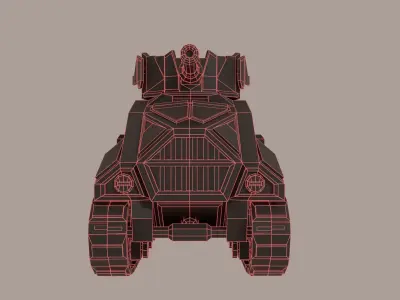 Low-poly sci-fi heavy tank Low-poly 3D model