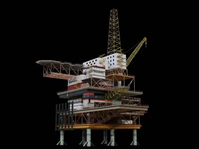 Industrial Offshore Platform 3D model