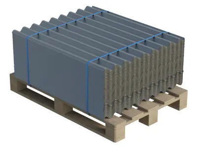 Metal Roof Tiles On Pallet 3D model