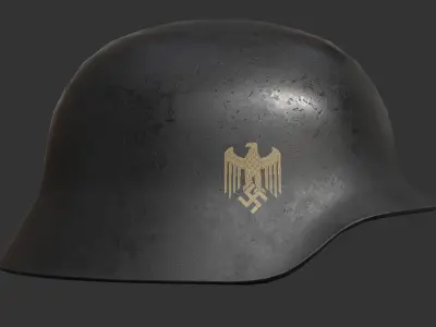 WW2 German Helmet Stahlhelm - Military Helmet Low-poly 3D model