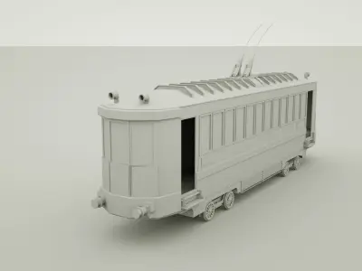 Retro Tramway  3D Model 3D model