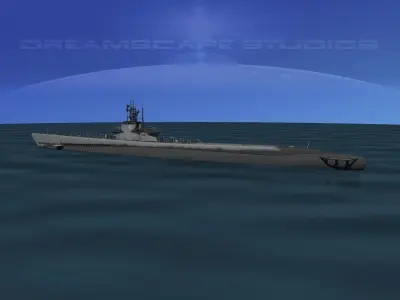 Balao Class Submarine USS Ling SS297 3D model