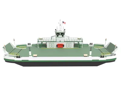 Small Car Ferry 3D model