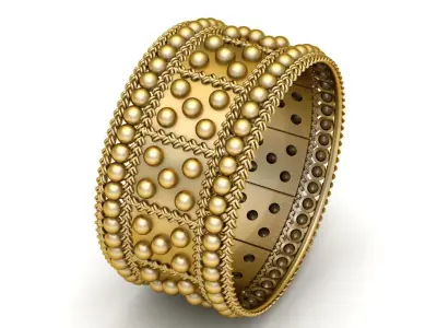 INDIAN ANTIQUE STYLE GOLD RING 3D PRINTABLE MODEL 3D print model
