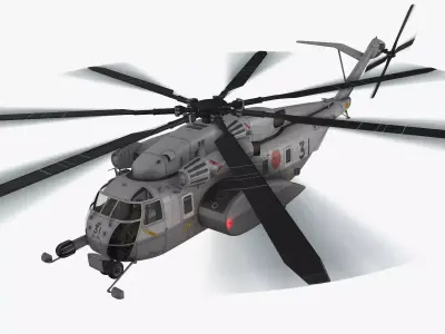 MH-53E Sea Dragon JMSDF Complex Animation Low-poly 3D model
