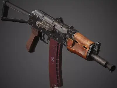 AKS-74U PBR Game Ready ak - rifle Low-poly 3D model