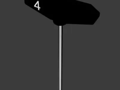 4 mm hex key wrench with a total length of 300 mm Free 3D model