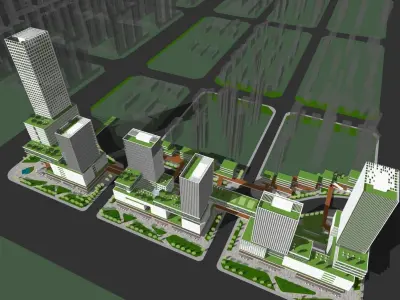 SU model of Jinmen commercial office building 3D model