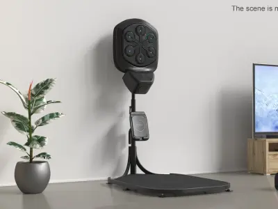 Freestanding Boxing Reflex Trainer Black 3D model