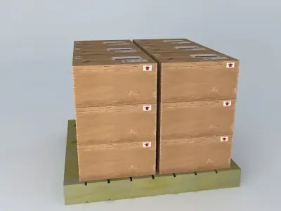 Pallet with boxes Free 3D model