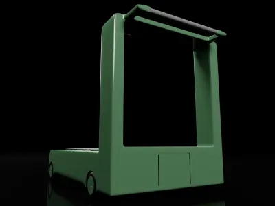 Luggage trolley with colors suitcase  3D model