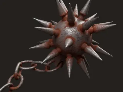 Rusty Mace Low-poly 3D model