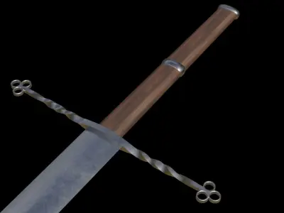 Sword Low-poly 3D model 4