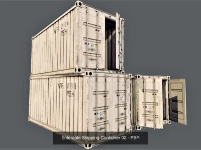 Enterable Shipping Containers Collection - PBR 3D Model Pack