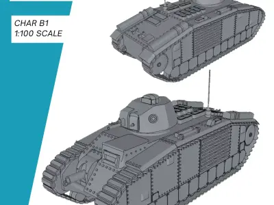Char B1 Panzer 3D print model