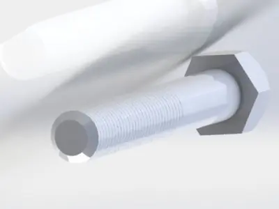 metric 16 bolts 3D model