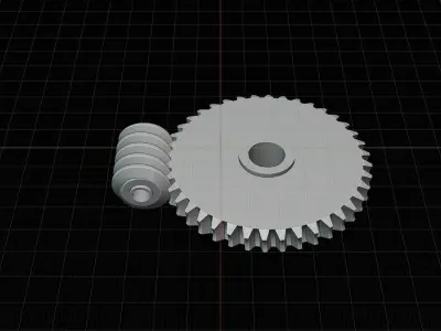 Animated Gears 3 3D model