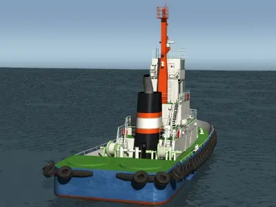 civilian tug boat 3D model