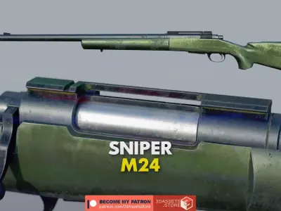 Weapon - M24 - Included Highres Low-poly 3D model