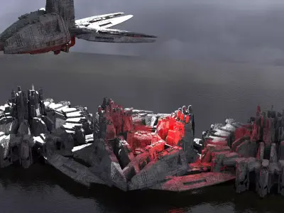Sci-Fi dark Base  3D model