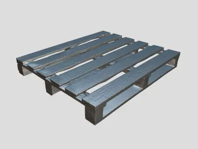 3D Scanned Wooden Pallet - Real-time Ready for Games Low-poly 3D model