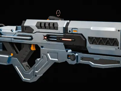 Sci-fi gun 3D model 2