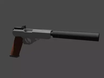 low poly pistol gun Free low-poly 3D model buy