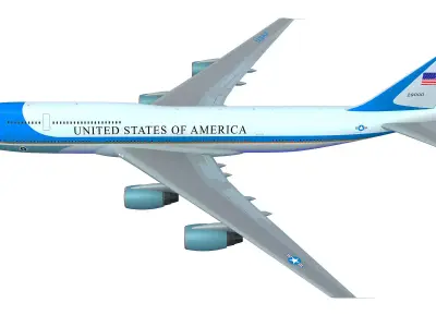  Air Force One Aerial Scene 3D model
