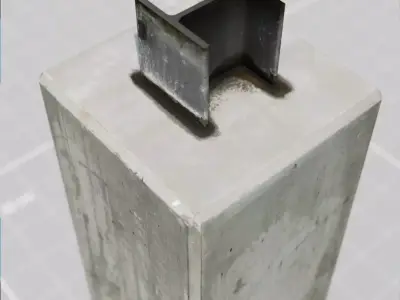 E10s Concrete-Pillar 01 3D model