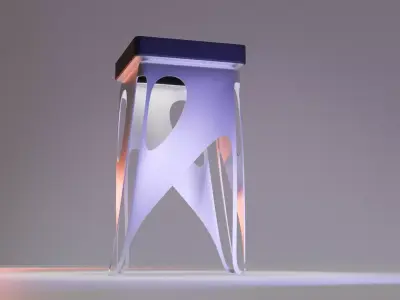 Sci Fi Parametric Bar Stool - Low and High Poly 3D model
