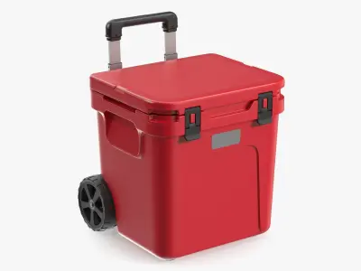 Outdoor Wheeled Ice Chest Red 3D model