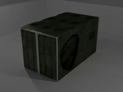 Container Green Free low-poly 3D model