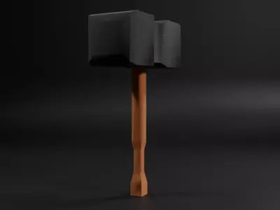Low-poly Hammer game-ready model Low-poly 3D model