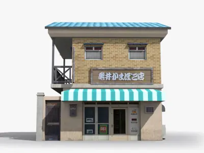 Japanese House x7 Low-poly 3D model
